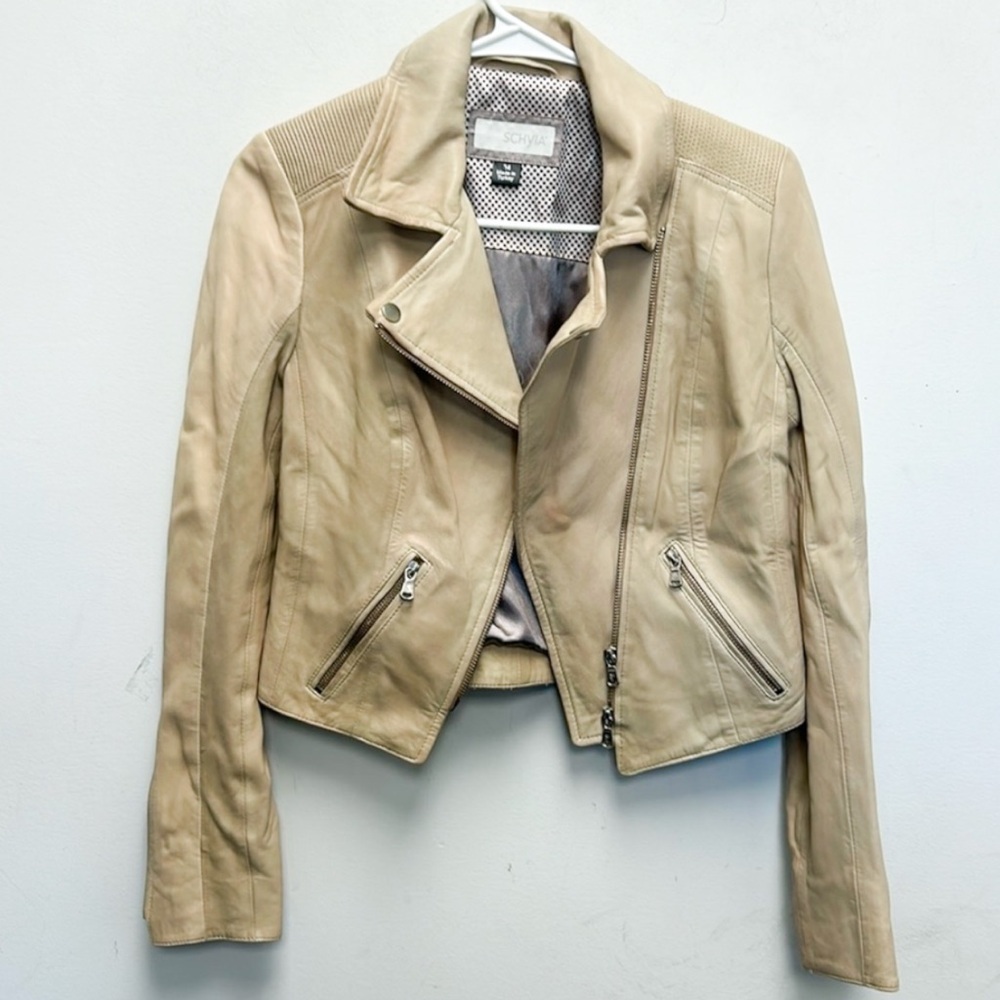 Schyia leather moto jacket